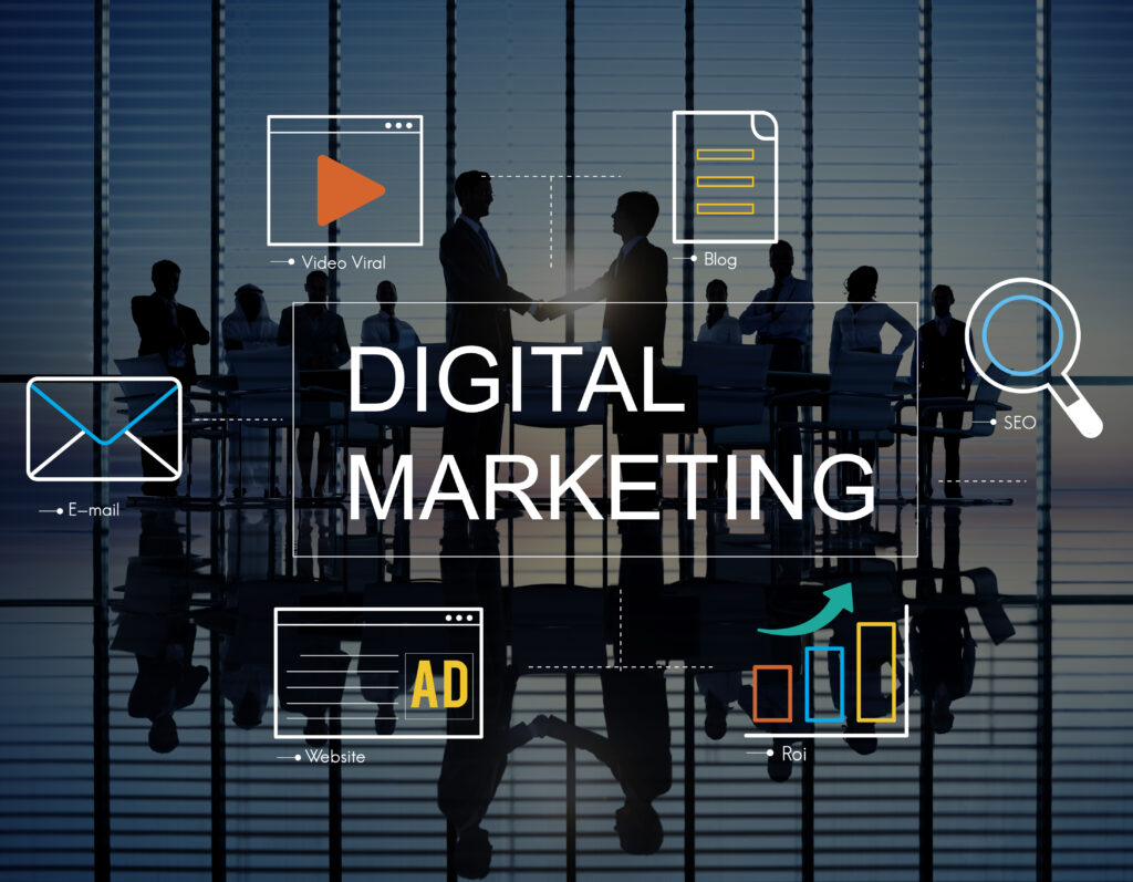 Digital Marketing With Icons Business People 1024x797